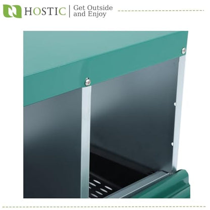 HOSTIC 4 Hole Chicken Nesting Box for Laying Egg Coop Compartment Galvanized Stainless Steel and Plastic Nest