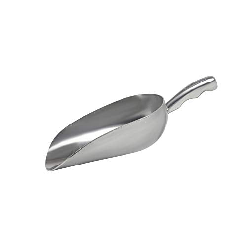 Cast Aluminum Utility Scoop - 12 oz. - Round Bottom, ice scoop For Multi-Purpose Use, With Finger Groove Handle (Hand Wash Only) (12 oz.) - size: 12 oz