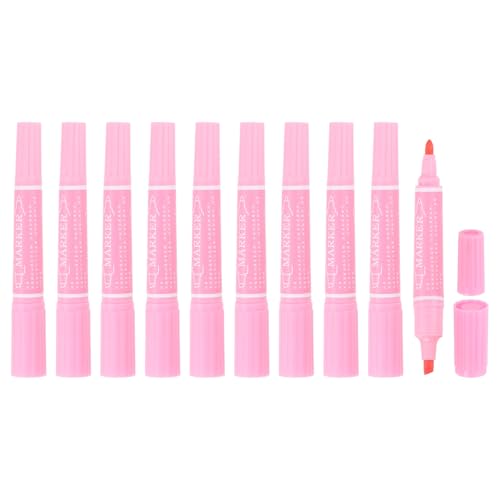 MECCANIXITY 10 Pcs Art Marker Pen Double-Ended Colored Pen Dual Sketch Marker for Drawing Sketching Writing Journaling, Pink - color: Pink