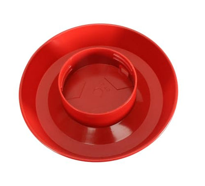 Little Giant® Screw-On Poultry Waterer Base | Heavy Duty Plastic Water Tray Base for Container | Chicken Waterer Screw on Base (Red, 1 Count) - color: Red