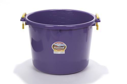 Little Giant® Plastic Muck Tub | Durable & Versatile Utility Bucket with Handles | Muck Bucket | Durable Handles | 70 Quart | Purple - color: Purple, size: 70 quart