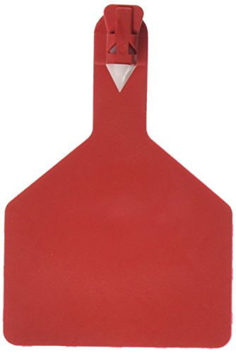 Z Tags 25 Count 1-Piece Blank Tags for Cows, Red