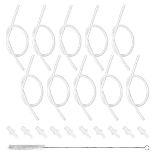 10 Sets Milk Tube Hose Set Compatible with JURA Automatic Coffee Machine GIGA 6 X5/S8/ENA E8 Z10 J8 Twin J9, Each Set Includes 1 Silicone Milk Tube and 1 HP3 Connector (with Cleaning Brush Included)