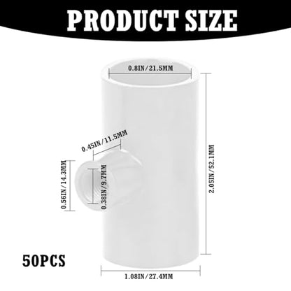50 Pack Chicken Waterer PVC Tee Fittings, PVC Tee Fitting for Threaded Poultry Nipples Water Drinker and Feeder Cups, Chicken Automatic Poultry Waterers