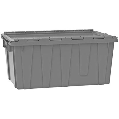 Buckhorn AR2717120202000 Industrial Plastic Stackable Storage Tote Container with Hinged Attached Lid, 27-Inch L x 17-Inch W x 12-Inch H, Red - color: Red
