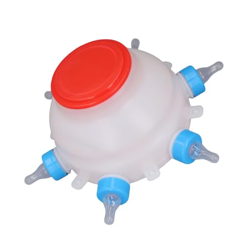 Haofy Automatic Lamb Feeding Bucket Adjustable Control, Portable Animal Milk Feeder with BPA Nipples Leak Proof Design for Piglets Sheep Goats Ideal for Farms Homesteads Veterinary Use
