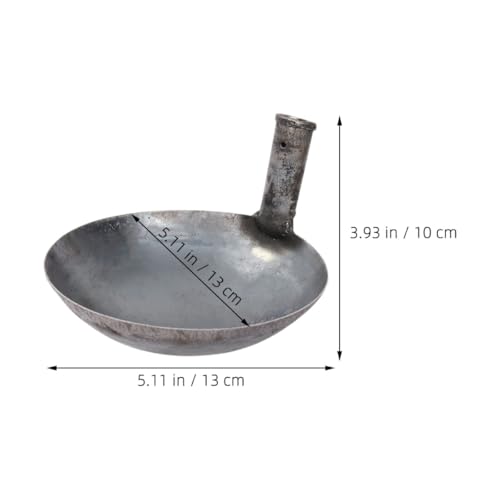 UKCOCO Thickened Large Iron Ladle 13.5cm Long Handle Sturdy Water Scoop Multi-function Steel Spoon for Kitchen, Industrial Use, and Livestock Feeding