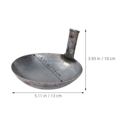 UKCOCO Thickened Large Iron Ladle 13.5cm Long Handle Sturdy Water Scoop Multi-function Steel Spoon for Kitchen, Industrial Use, and Livestock Feeding