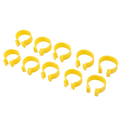 100Pcs Chicken Ankle Rings, Yellow Chicken Leg Rings, Plastic Poultry Leg Bands Rings for Ducks Guinea Goose Gamefowl Turkey (16mm) - size: 16mm