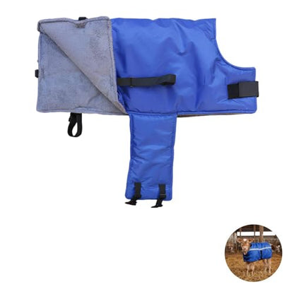 34.3 x 27.6 in Calf Saver Coat, Polyester Windproof Calfs Coat with Soft Lining, Abdomen Protection, Widened Design, Reflective Stripe Warm Calf Blanket