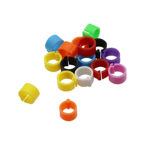 600Pcs 10 Colors Birds Feet Rings Inner Diameter 8mm Width 7mm Plastic Clip Ring Pigeon Quail Foot Farm Animal(Yellow) - color: Yellow