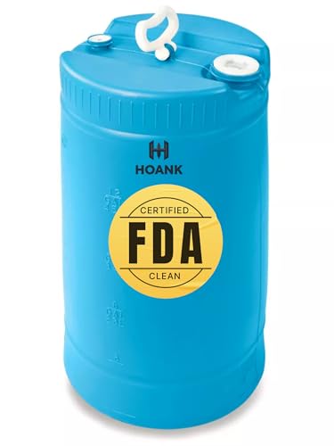 15 Gallon Drum | Tight Head Drum | Water Storage | Chemical Storage | 2" & 3/4" Fittings | Food Grade | BPA Free | HDPE |UN Rated | (Blue, 15 Gallons) - color: Blue