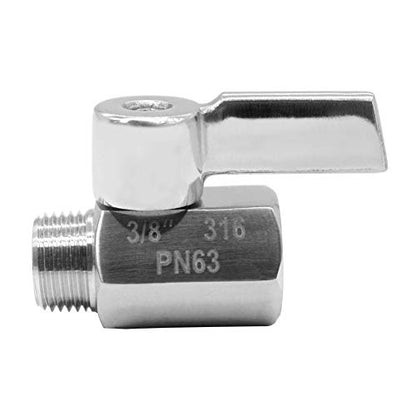 Beduan Mini Ball Valve Stainless Steel(316) 3/8" NPT Male x NPT Female Mini Ball Shutoff Valve - size: 3/8 Inch, style: 1 PACK