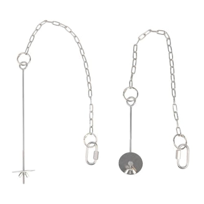 Hanging Feeders for Chickens Stainless Steel Construction Adjustable Chain Vegetable Skewer and Toy Function to Relieve Stress Feeding Tool - size: L
