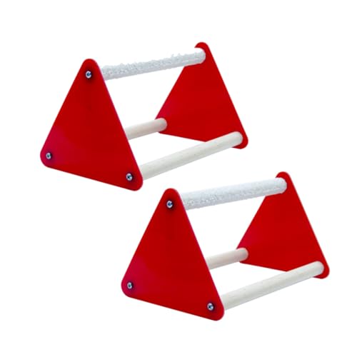 2Pcs Chick Perch Triangle Ladder, Safe Chicken and Parrot Stand Toy for Coop Enrichment, Baby Chicken Coop Accessories and Toys