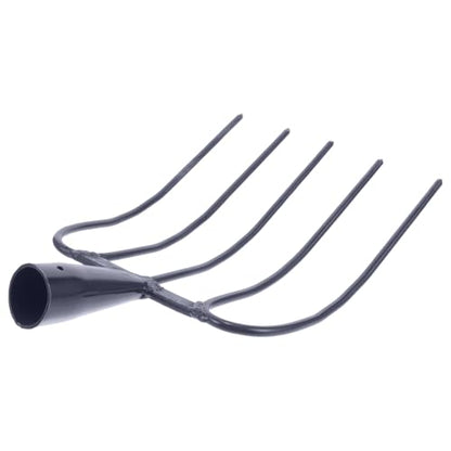 TEHAUX Iron Manure Fork Handheld Farm Pitch-Fork with 5 Solid Tines for Agricultural Use and Yard Work, Versatile Iron Farm Tool Suitable for Manure, Grass, and Compost Handling