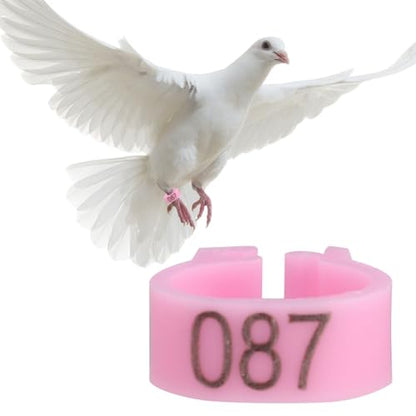 100PCS 8MM 001-100 Numbered Chicken Leg Bands, Clip on Leg Rings, Pigeon Identify Rings for Flock Management (Pink) - color: Pink