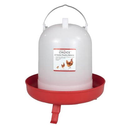 Hen's Choice 8L/2.1 gal Chicken Waterer, Adjustable Legs (Red) - color: Red