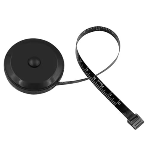 Mini Retractable Tape Measure, Black, 150cm Portable Sewing Measuring Tape with Keychain, Tailor Ruler for Clothing Size