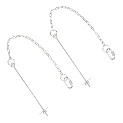 Hanging Feeders for Chickens Stainless Steel Construction Adjustable Chain Vegetable Skewer and Toy Function to Relieve Stress Feeding Tool - size: L