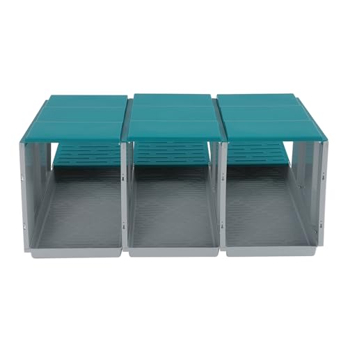 Chicken Nesting Box, 3 Compartments Hen Laying Box with Egg Collection, Portable Outdoor Chicken Coop, Freestanding Large Nest Boxes for Home, Farm, Backyard, Courtyard (Green) - color: Green
