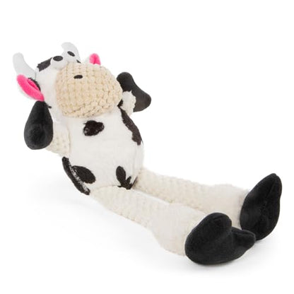 goDog Checkers Just for Me Skinny Cow Squeaky Plush Dog Toy, Chew Guard Technology - White, Mini - color: Checkers - Skinny Cow (White), size: Mini