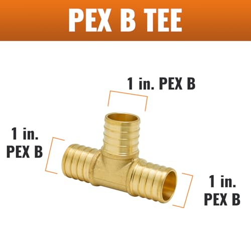 SUNGATOR 3-Pack 1" Pex Tee, 1 Inch Pex Fittings - size: 1" Tee, 3 Pack