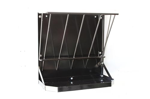 Premium Wall-Mount Metal Hay Feeder for Goats and Sheep - Essential Goat Supplies and Accessories for Barns, Pens, and Livestock Shelters. | Heavy duty made in USA wall mounted large capacity easy to install