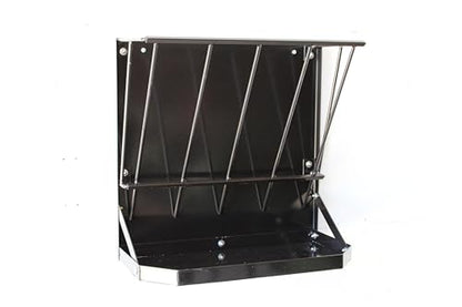 Premium Wall-Mount Metal Hay Feeder for Goats and Sheep - Essential Goat Supplies and Accessories for Barns, Pens, and Livestock Shelters. | Heavy duty made in USA wall mounted large capacity easy to install