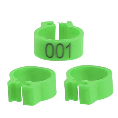 100PCS 8MM 001-100 Numbered Plastic Letter Pigeon Bird Leg Bands Rings, Bird Chicks Parrot Clip Rings Band (Green) - color: Green