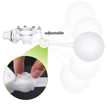 Water Float Valve with Adjustable Arm, Heavy Duty Float Valve 3/4 for Water Tank Pond, High Flow Rate - size: 12.9" in length