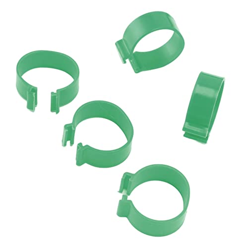 HERCHR Adjustable Chicken Leg Rings,100 Pcs Green Numbered Chicken Identification Leg Bands,Poultry Feet Ring Open Type Buckle Breeding Chicken Duck Goose Foot Ring Chicken Accessory (20mm) - size: 20mm
