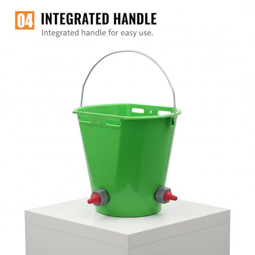 Goat Feeder Feed Bucket, 8L Large Capacity Livestock Milk Goat Feeder with Nipple, Green Sheep & Baby Bottle Bucket for Calves, Lambs, and Kids, 3 Mouth - color: 3 Mouth