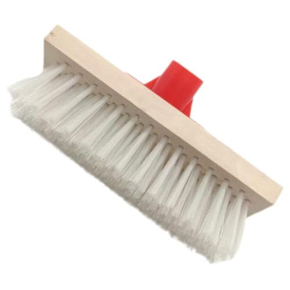 STOBAZA Outdoor Floor Brush with Long Handle, 40cm Hard Nylon Bristle Deck Scrubbing Brush for Patio, Bathroom, and Carpet Cleaning, Wear-Resistant Stiff Bristle Broom for Heavy-Duty Dirt