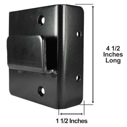 Double Gate Flip Sentry Gate Latch-Flip Latch. Padlocked for Added Security Powder Coated Black & Has Hardware - CASE Qty 6 - size: Dumpster Flip Latch - Qty 6