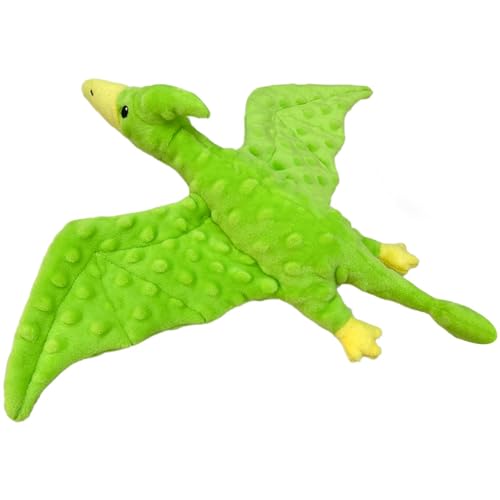 Squeaky Dog Toys Plush Dog Toy with Crinkle Paper Stuffed Durable Dog Chew Toys for Small Middle and Large Dogs Pterodactyl Green - color: Pterodactyl Green