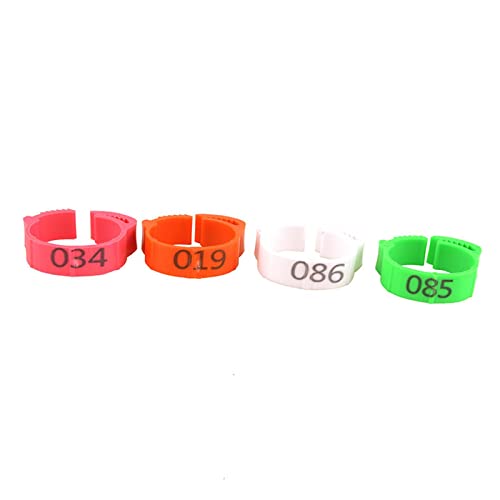 100 Pieces Chicken Foot Rings Identification Leg Bands Numbered Clip Rings Adjustable Reusable Ankle Markers Suitable for Farm Birds, White - color: White