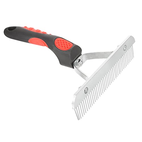 Yardwe Horse Grooming Comb Rubber Metal Rake Durable Horse Hair Cleaning Tool for Livestock Grooming and Shedding Care