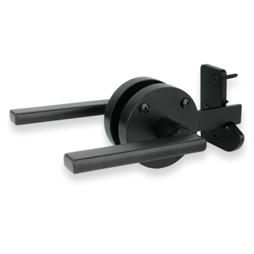 Double Sided Gate Latch for Wooden Fence Heavy Duty Swinging Door Latch Self Locking Gate Latch Gate Hardware for Wood Gates (RH Door Lock)