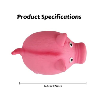 Squeaky Latex Round Pig Dog Toy - Durable Chew-Resistant Interactive Toy for Stress Relief and Training(Pink) - color: Pink