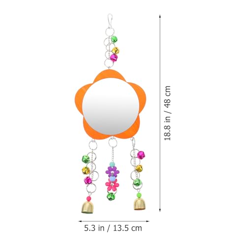GALPADA Acrylic Chicken Mirror Hanging Swing with Beak Grinding Function for Pet Birds and Chickens Sturdy Chew-Resistant Parrot Mirror Accessory for Cage Enrichment and Play