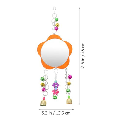 GALPADA Acrylic Chicken Mirror Hanging Swing with Beak Grinding Function for Pet Birds and Chickens Sturdy Chew-Resistant Parrot Mirror Accessory for Cage Enrichment and Play