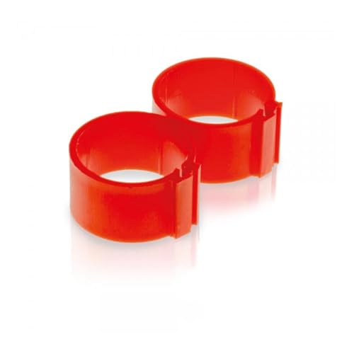 Hatching Time Poultry Leg Bands 6 mm Red Pack of 25 with Zip Connection for Chickens Quail Small Birds and Backyard Flock Identification - color: Red, size: 6 mm