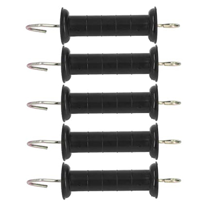 5Pcs Electric Fence Gate Handles, Insulated Fence Plastic Gate Handle with Metal Hook Spring Tension Gate Handle for Farm Pasture