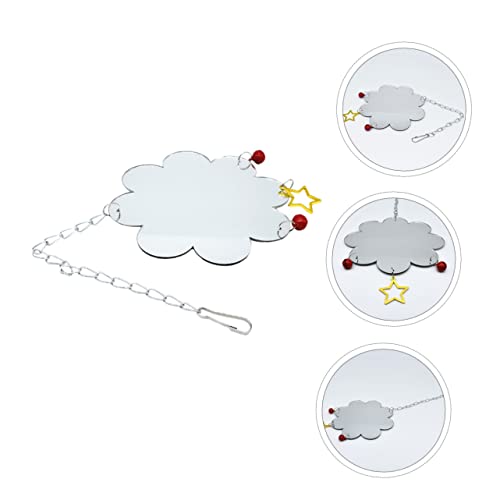 GALPADA Chicken Themed Bird Hanging Mirror Toy Pet Mirror Sound Bell for Fun Material