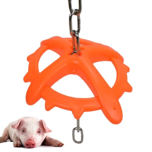 Hanging Piglet Chew Toy - Domestic Animal Anti-Fighting Toy | High Strength Entertainment Device with Chain to Consume Excess