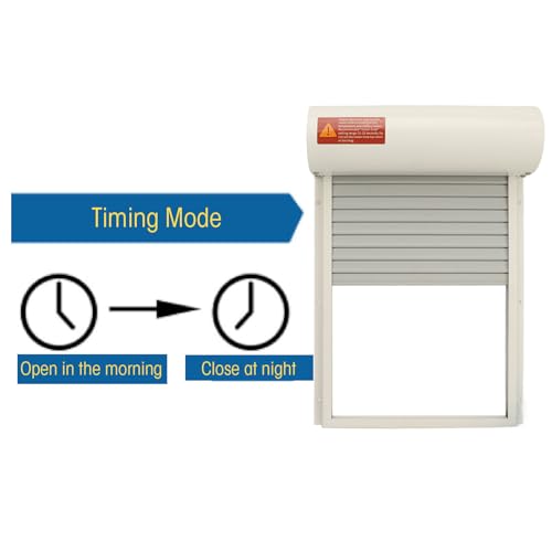 Auto Chicken Door, Battery Powered LED Display Automatic Chicken Door Opener for Duck (White) - color: White