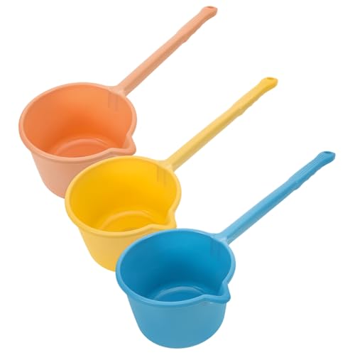 Plastic Water Ladle Bath Ladle Dipper 3pcs Long Handle Hair Washing Cup Kitchen Water Scoop Livestock Feeding for Garden Watering Supplies