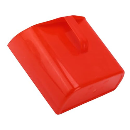 Jeanoko Large Feed Scoop, Large Plastic Enclosed Design with Side Handle, Enclosed Feed Scoop, for Sand Ice Cereals Livestock, Red