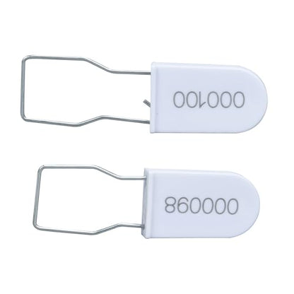 Plastic Padlock Security Seals with Metal Wire Numbered Anti Tamper Tag (500, White)